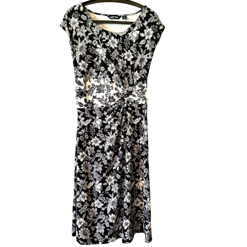 Lands' End Womens Floral Midi Dress Sz S Feminine Career Timeless Quiet Luxury